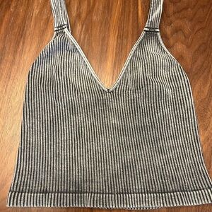 Free People Washed Black Seamless Crop